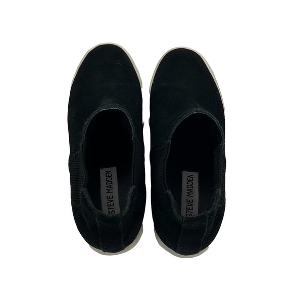 Steve Madden Black Suede Sultan Chelsea Wedge Platform Sneakers Size 5 Women's - Picture 5 of 9